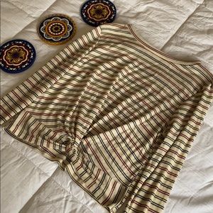 knot front long sleeve crop top